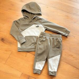 Puma Tan Baby Boy Stylish Hoodie & Pants  Track Suit Set 24mo Athletic Spring